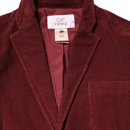 GF Ferre Maroon Corduroy Regular Fit Men Coat Blazer Jacket
