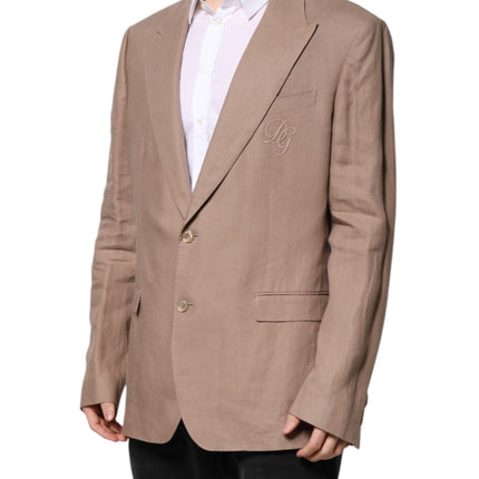 Dolce & Gabbana Beige TAORMINA Single Breasted Coat Blazer