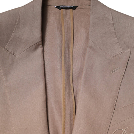 Dolce & Gabbana Beige TAORMINA Single Breasted Coat Blazer