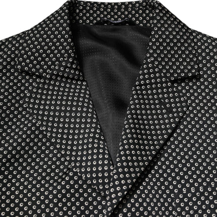 Dolce & Gabbana Black White Patterned Men Suit Coat Blazer