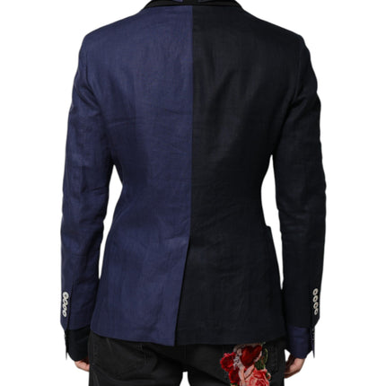 Dolce & Gabbana Navy Blue Double Breasted Suit Coat Blazer