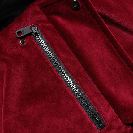 Dolce & Gabbana Red Black Cotton Logo FullZip Bomber Jacket