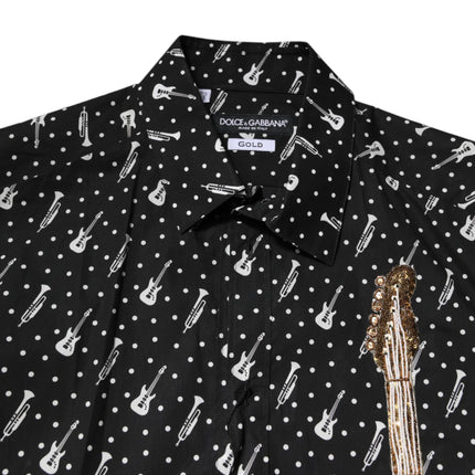 Dolce & Gabbana Black GOLD Instrument Embellished Shirt
