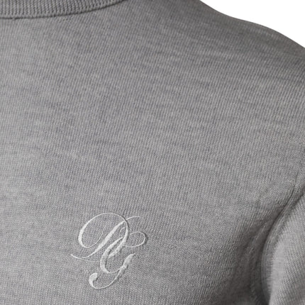Dolce & Gabbana Gray Wool Knitted Men Pullover Sweater