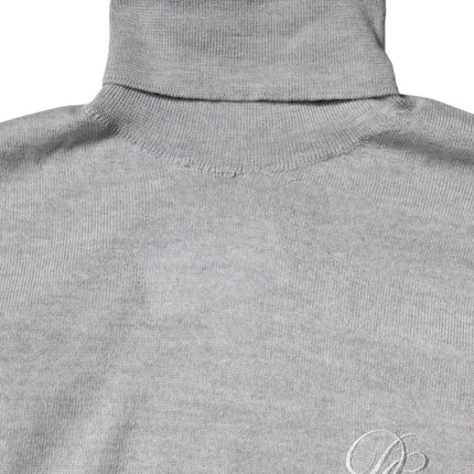 Dolce & Gabbana Gray Wool Knitted Men Pullover Sweater