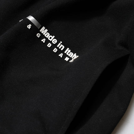 Dolce & Gabbana Black Cotton Logo Knitted Pullover Sweater