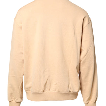 Dolce & Gabbana Beige Cherry Print Crew Neck Pullover Sweater