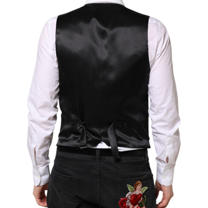Dolce & Gabbana Black Wool Waistcoat Dress Formal Vest