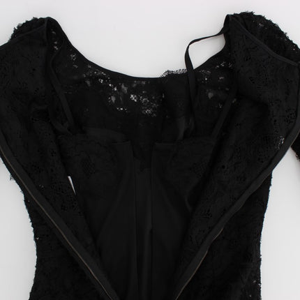 Dolce & Gabbana Black Floral Lace Long Bodycon Maxi Dress