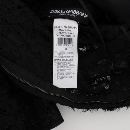 Dolce & Gabbana Black Floral Lace Long Bodycon Maxi Dress