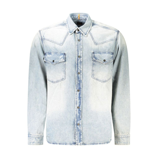 Hugo Boss Blue Cotton Shirt