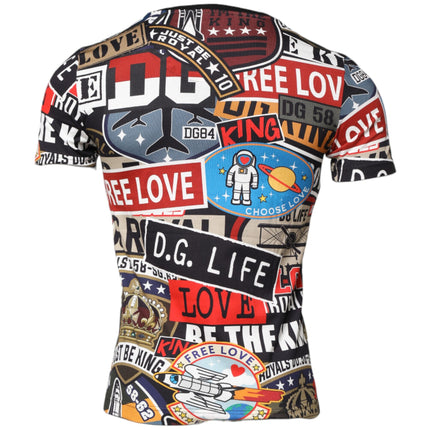 Dolce & Gabbana Multicolor Patchwork Cotton Crew Neck T-shirt