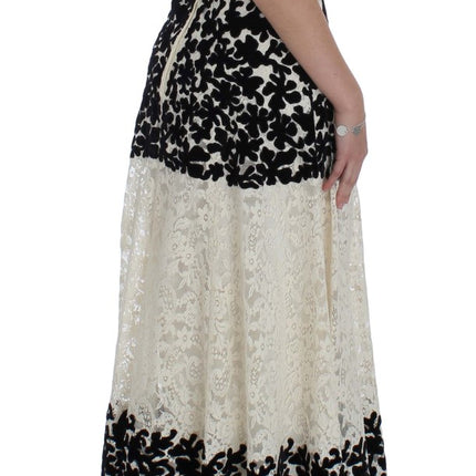 Dolce & Gabbana Floral Lace Ricamo Long Ball Maxi Dress