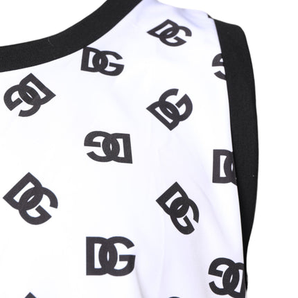 Dolce & Gabbana White Polyester Sleeveless DG Logo T-shirt