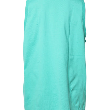 Dolce & Gabbana Green Sleeveless Logo Round Neck T-shirt