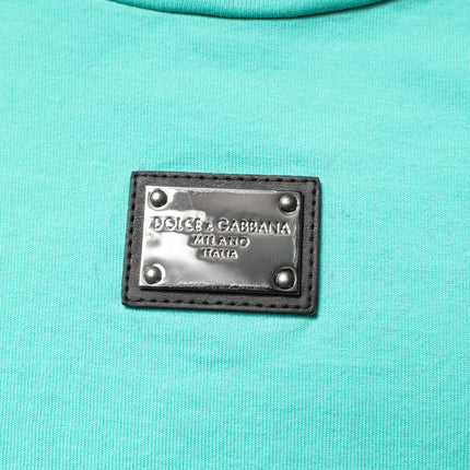 Dolce & Gabbana Green Sleeveless Logo Round Neck T-shirt