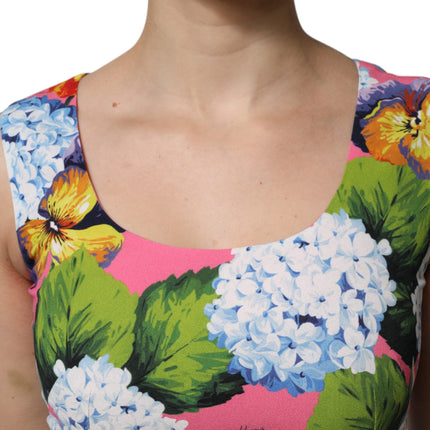 Dolce & Gabbana Multicolor Floral Sleeveless Sheath Dress