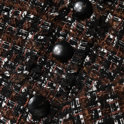 Dolce & Gabbana Brown Tweed Short Sleeves A-line Mini Dress