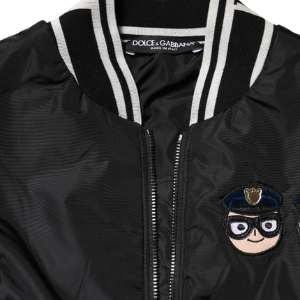 Dolce & Gabbana Black Nylon #DGFamily Full Zip Bomber Jacket