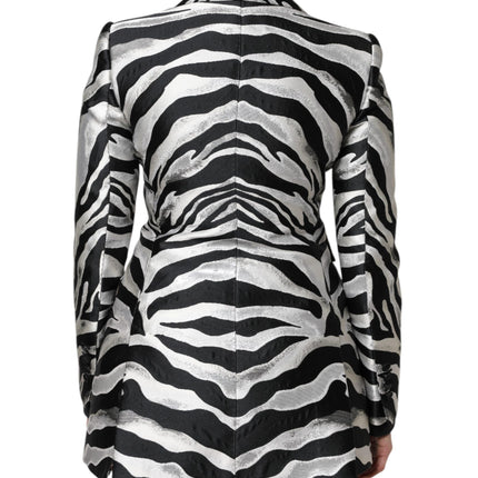 Dolce & Gabbana Black White Polyester Women Blazer Jacket