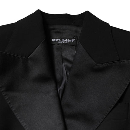 Dolce & Gabbana Black Wool Jumpsuit Dress Women Coat Jacket