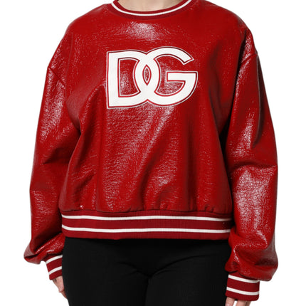 Dolce & Gabbana Red Wool DGLogo Embroidery Pullover Sweater