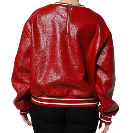 Dolce & Gabbana Red Wool DGLogo Embroidery Pullover Sweater