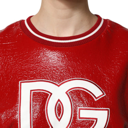Dolce & Gabbana Red Wool DGLogo Embroidery Pullover Sweater
