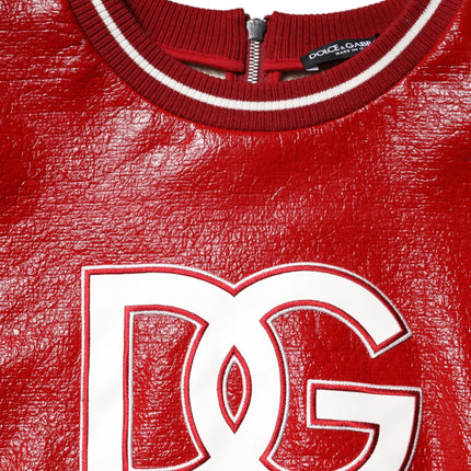 Dolce & Gabbana Red Wool DGLogo Embroidery Pullover Sweater