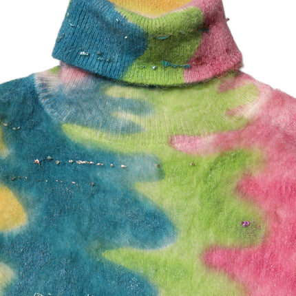 Dolce & Gabbana Multicolor Mohair Turtleneck Pullover Sweater