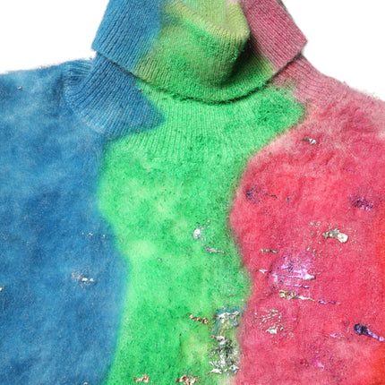 Dolce & Gabbana Multicolor Mohair Turtleneck Pullover Sweater