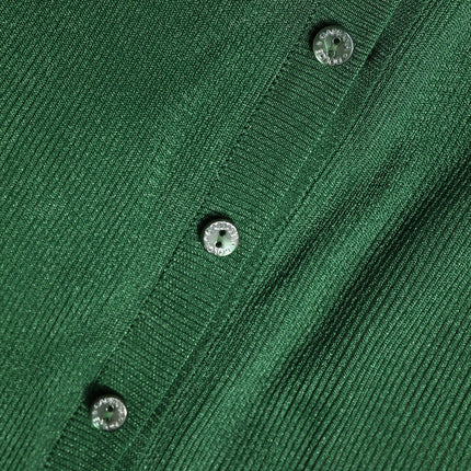 Dolce & Gabbana Green Polyester Long Sleeves Cardigan Sweater