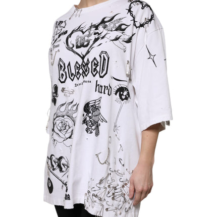 Dolce & Gabbana White Cotton DG BLESSED Printed T-shirt