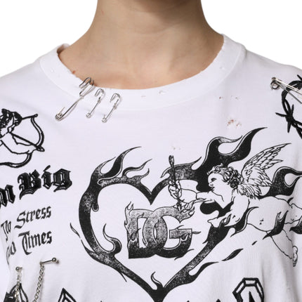 Dolce & Gabbana White Cotton DG BLESSED Printed T-shirt