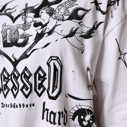 Dolce & Gabbana White Cotton DG BLESSED Printed T-shirt