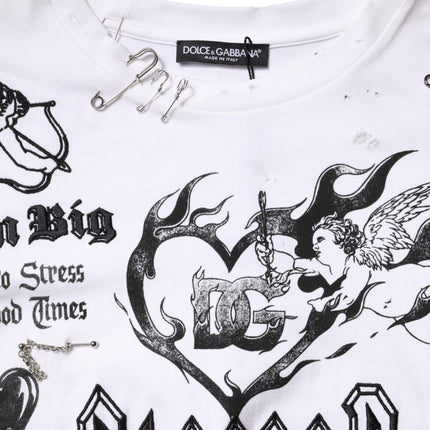 Dolce & Gabbana White Cotton DG BLESSED Printed T-shirt