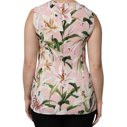 Dolce & Gabbana Multicolor Floral Print Round Neck Tank Top