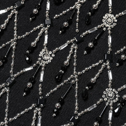 Dolce & Gabbana Black Cashmere Embellished Long Sleeves Top