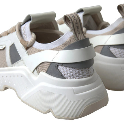 Dolce & Gabbana Sneakers White Beige Leather Sport DAYMASTER Shoes