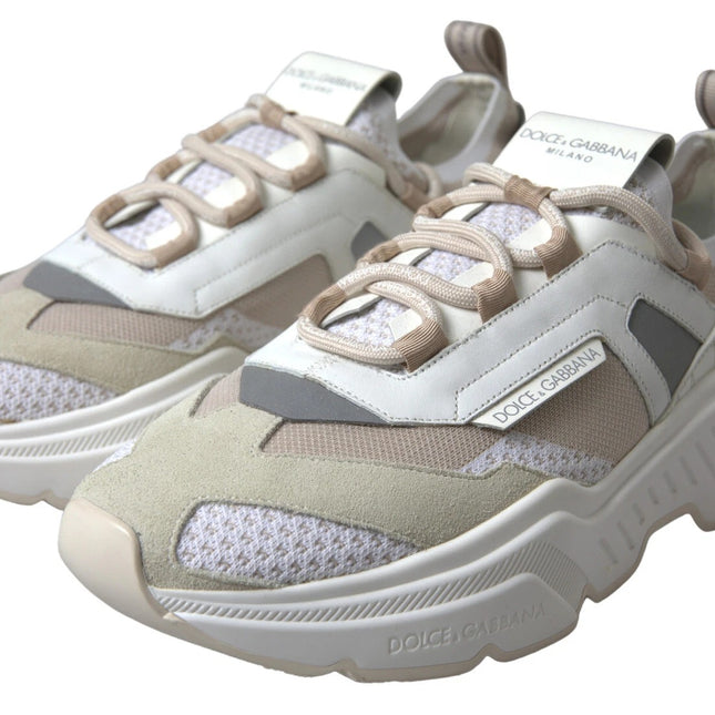 Dolce & Gabbana Sneakers White Beige Leather Sport DAYMASTER Shoes