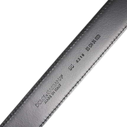Dolce & Gabbana Black Classic Calf Leather Silver Buckle Belt
