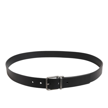 Dolce & Gabbana Black Classic Leather Metal Buckle Belt