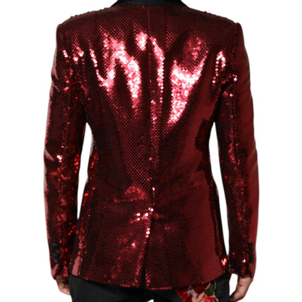 Dolce & Gabbana Red SICILIA Sequin Embellish Blazer Jacket