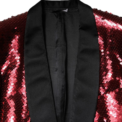 Dolce & Gabbana Red SICILIA Sequin Embellish Blazer Jacket