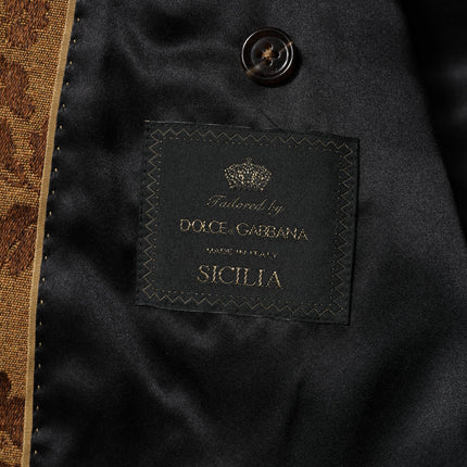 Dolce & Gabbana Brown Floral Jacquard SICILIA 2 Piece Suit