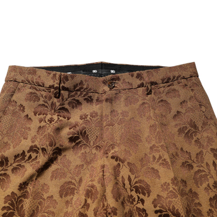 Dolce & Gabbana Brown Floral Jacquard SICILIA 2 Piece Suit