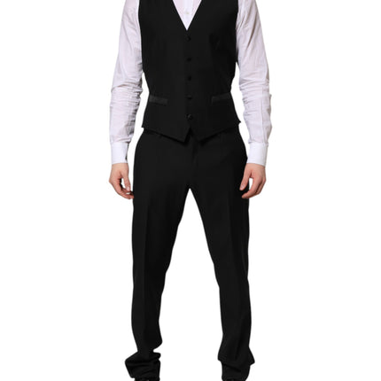 Dolce & Gabbana Black MARTINI Crystal Embellished 3 Pc Suit