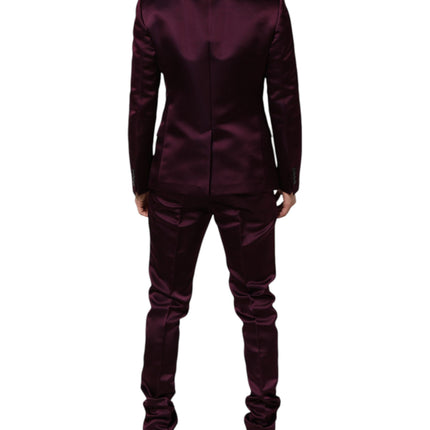 Dolce & Gabbana Dark Purple Silk 3Piece Single Breasted Suit