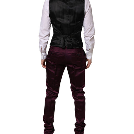 Dolce & Gabbana Dark Purple Silk 3Piece Single Breasted Suit