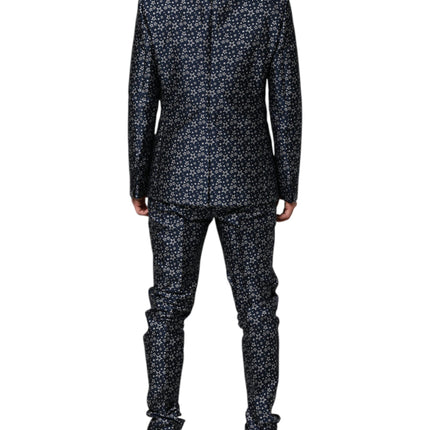 Dolce & Gabbana Blue MARTINI Star Jacquard 3 Piece Suit